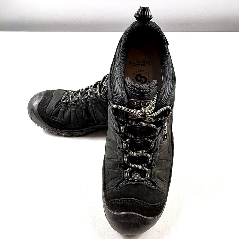Keen Saltzman Waterproof Hiking Shoes Mens 10.5 Black Leather Low Top 1029827